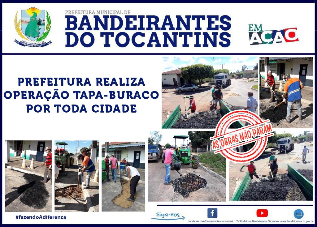 Prefeitura realiza operação tapa-buraco em toda cidade